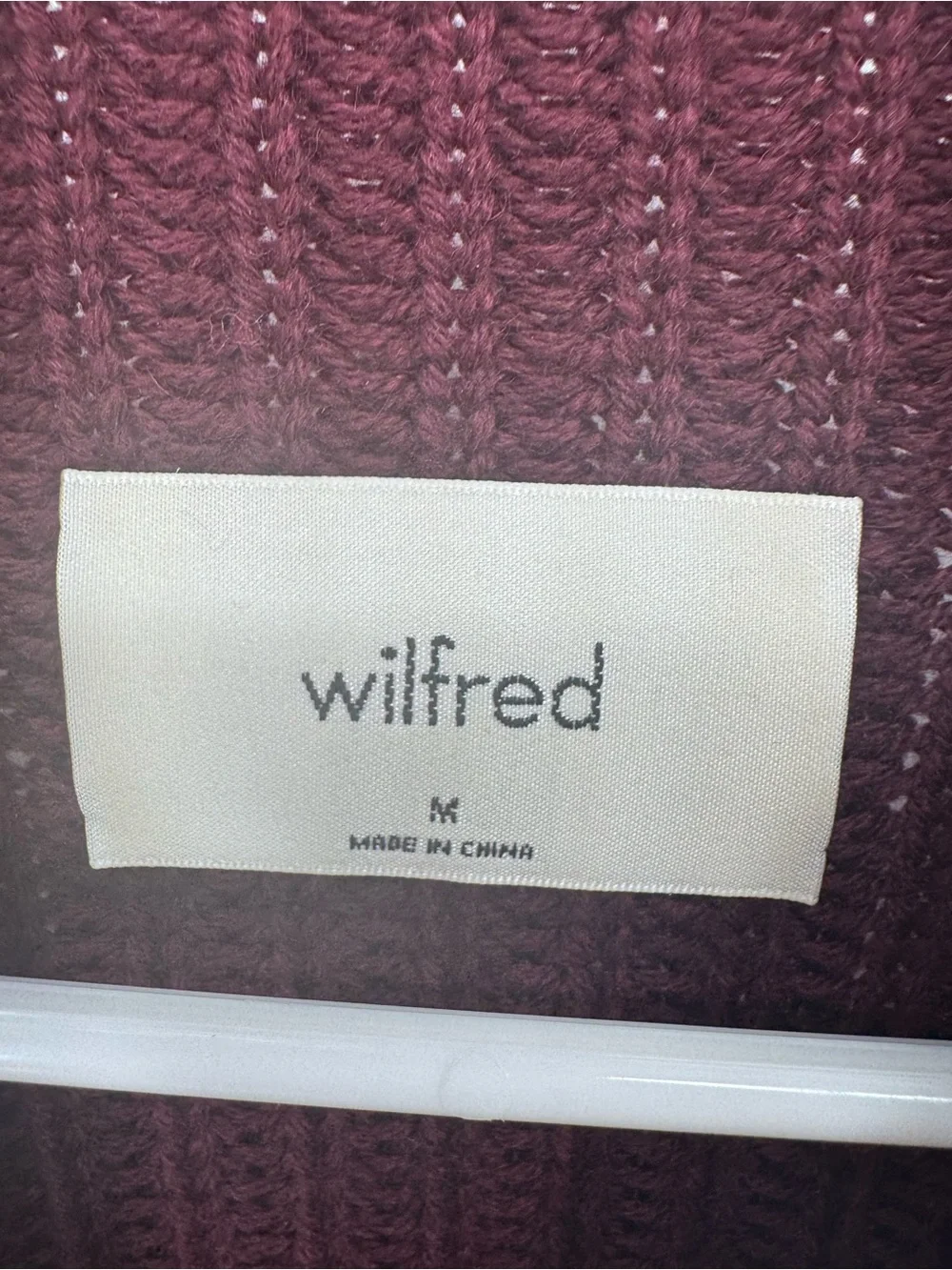 Wilfred cosy cottagecore minimalist 100% Marino wool burgundy Sweater